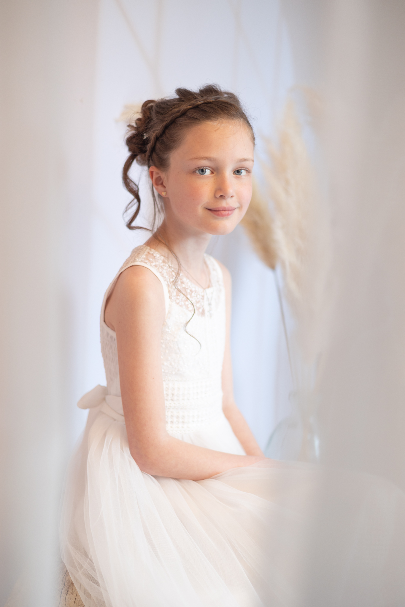 photo d'une fille pour sa communion 